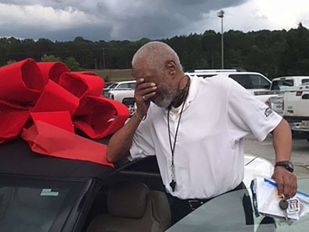 PHOTO: Lemuel Buster, a ref at Paulding County Parks and Recreation Department in Paulding County, Ga., walked out of the gym in early May 2019, and was met with a crowd of cheering community members.