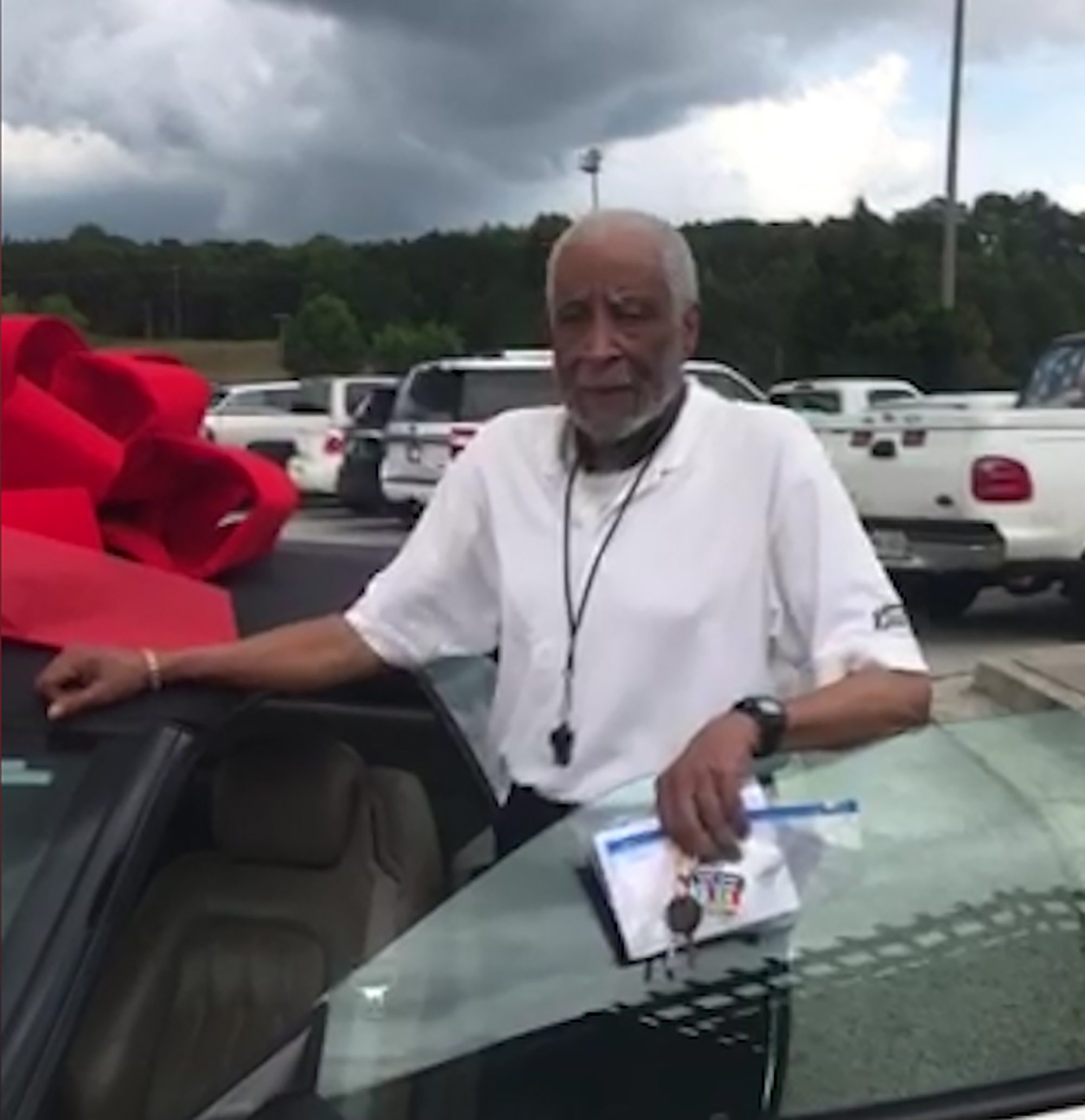 PHOTO: Lemuel Buster, a referee at Paulding County Parks and Recreation Department in Paulding County, Ga., walked out of the gym in early May 2019, and was met with a crowd of cheering community members.