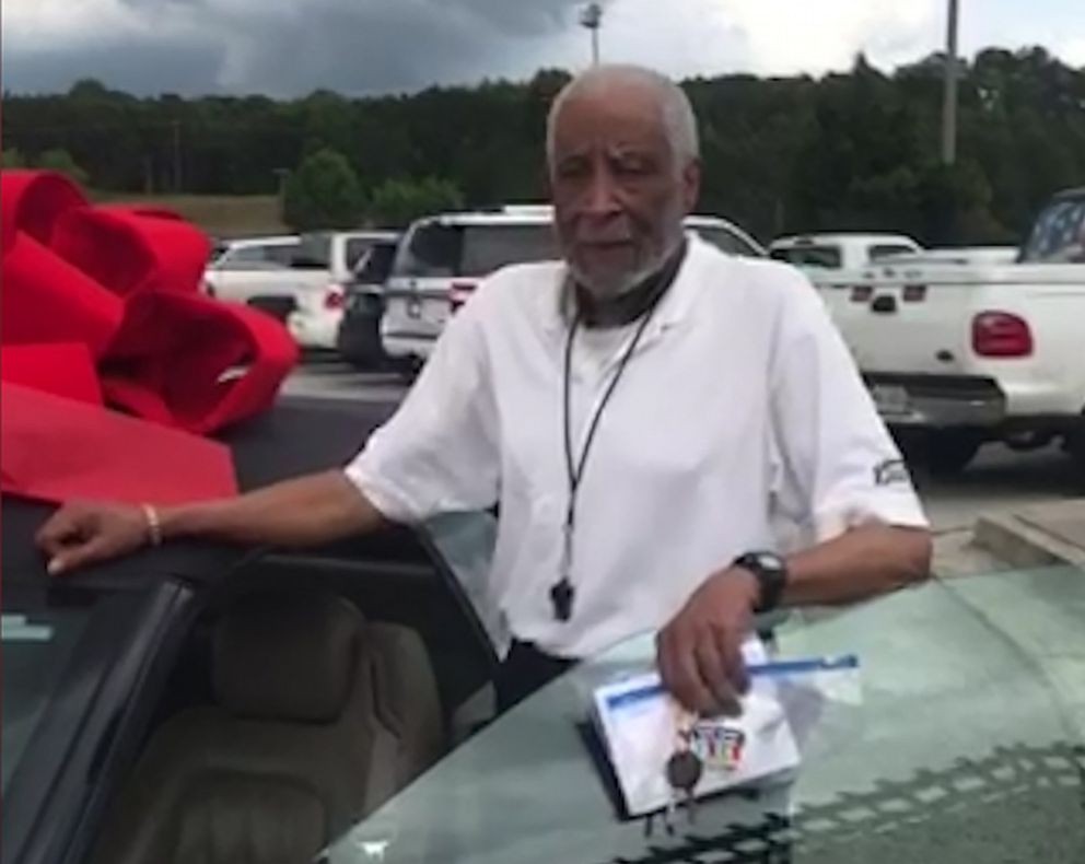 PHOTO: Lemuel Buster, a referee at Paulding County Parks and Recreation Department in Paulding County, Ga., walked out of the gym in early May 2019, and was met with a crowd of cheering community members.