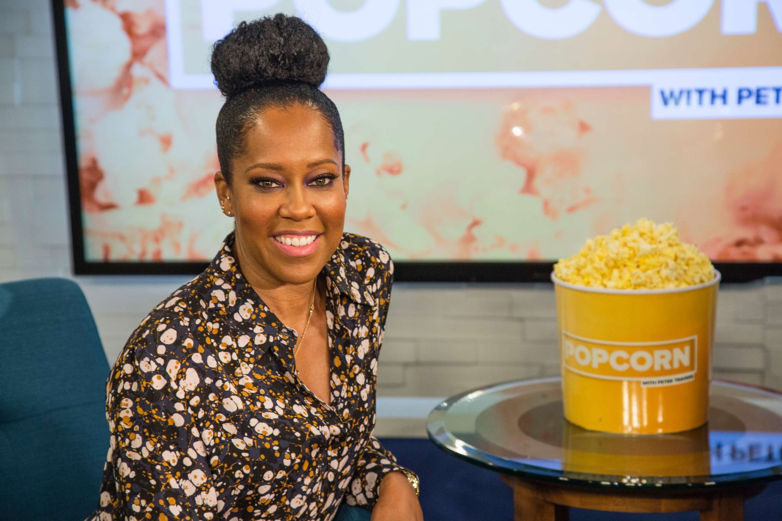 PHOTO: Regina King appears on "Popcorn with Peter Travers" at ABC News studios, Oct. 10, 2018, in New York City.