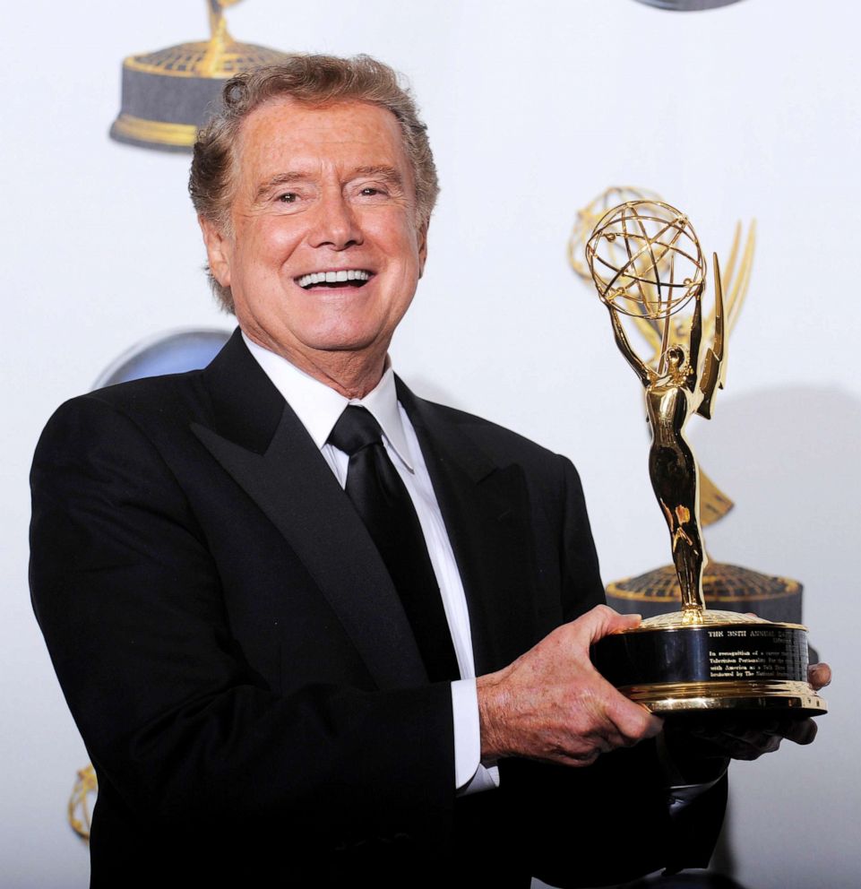 PHOTO: Regis Philbin poses with his lifetime achievement award backstage at the 35th Annual Daytime Emmy Awards at the Kodak theatre in Hollywood, Calif., June 20, 2008. 