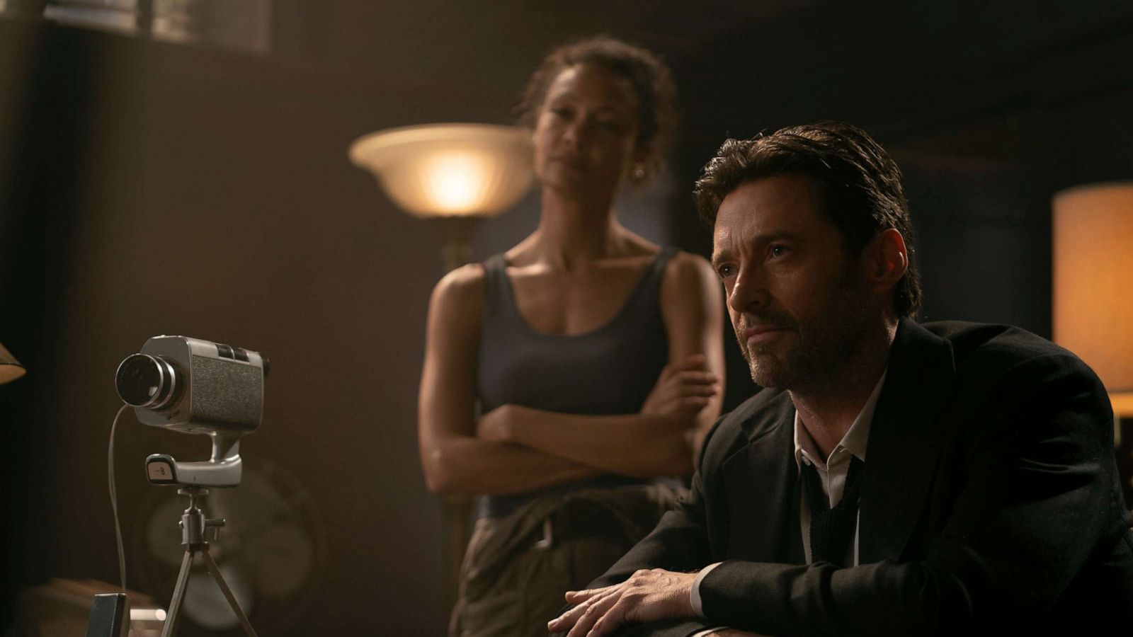 PHOTO: Thandiwe Newton, left, and Hugh Jackman in a scene from "Reminiscence."