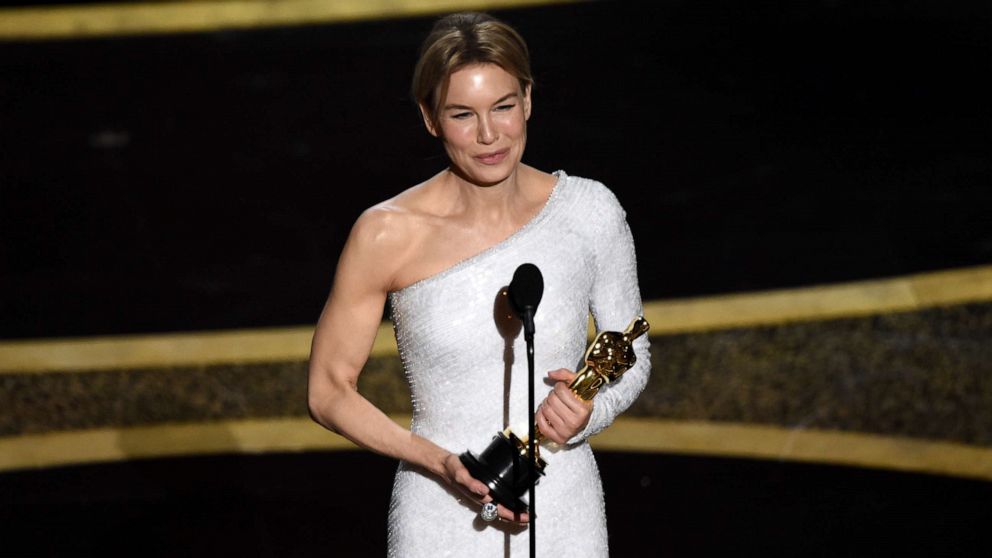 PHOTO: Renee Zellweger accepts the award for best performance by an actress in a leading role for "Judy" at the Oscars, Feb. 9, 2020, at the Dolby Theatre in Los Angeles.