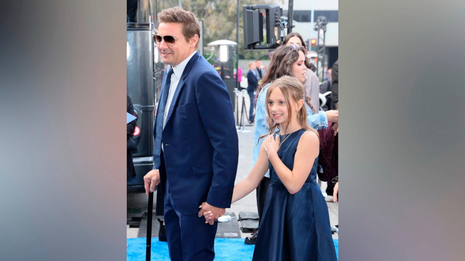 PHOTO: Jeremy Renner and Ava Berlin Renner attend the Disney+'s original series "Rennervations," April 11, 2023, in Los Angeles.