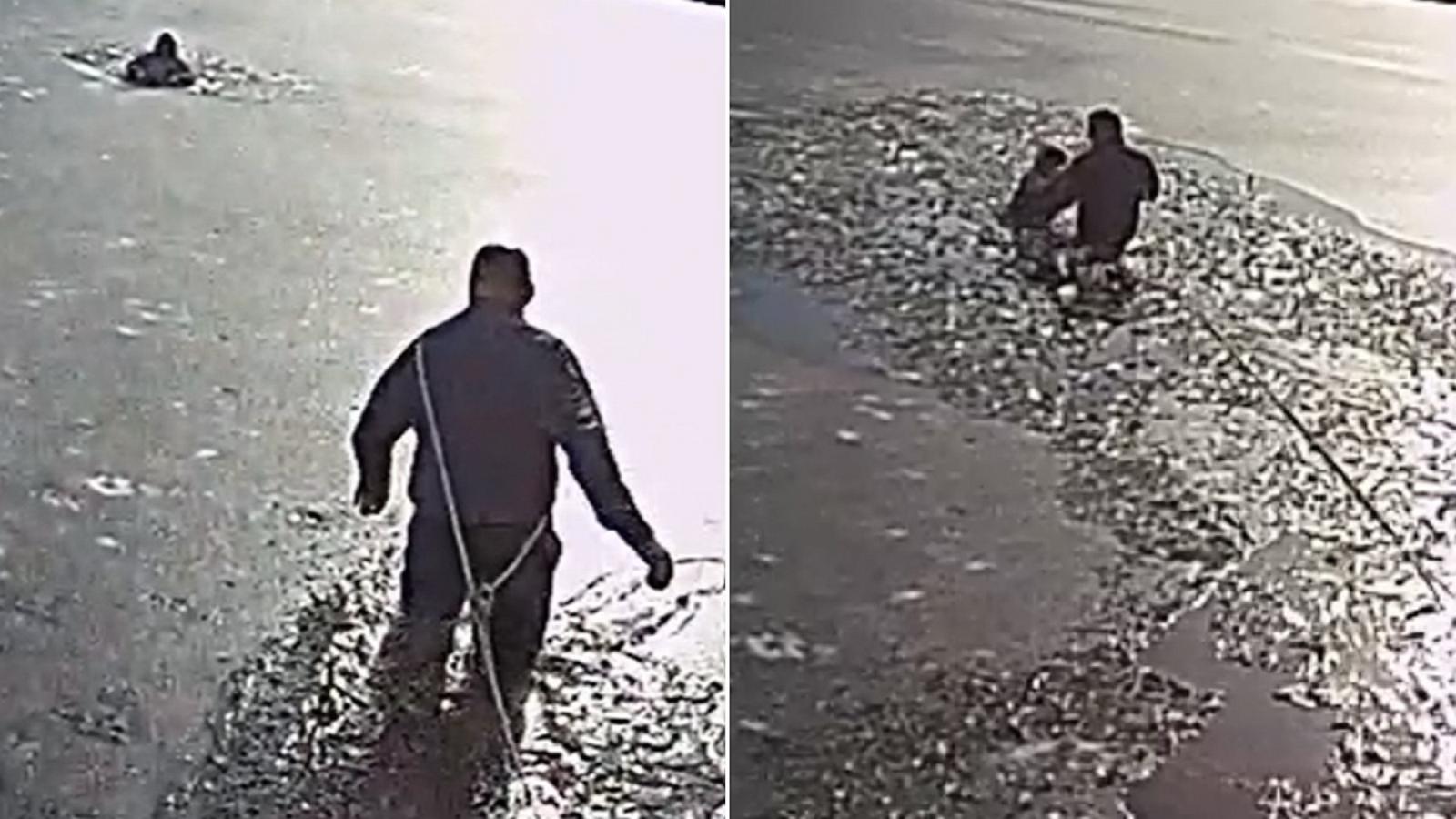 PHOTO: Patrolman Dave Brosonski of the West Long Branch Police Department rescued an 11-year-old boy from the icy water of Franklin Lake in West Long Branch, New Jersey on Feb. 3, 2025.