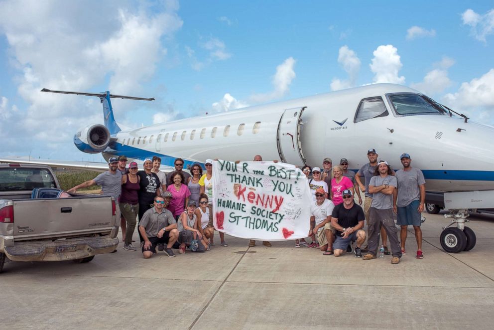 PHOTO: Kenny Chesney flying in supplies to help rescue animals after Hurricane Irma.