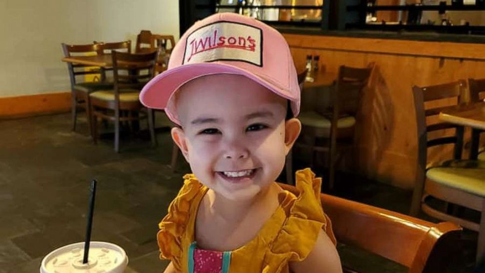 PHOTO: Adelaide Stanley was diagnosed with acute lymphoblastic leukemia on her birthday, July 1, 2019. The 3-year-old was surprised with a brunch at J. Wilson's in Beaumont, Texas, after the restaurant opened early for her and her family.