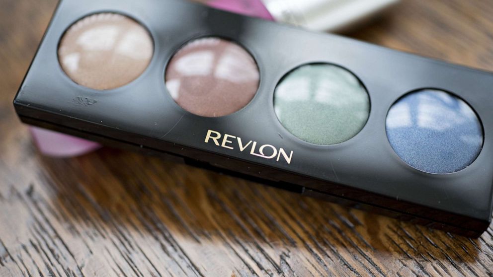 PHOTO: Revlon Inc. brand eye shadow is arranged for a photograph in Tiskilwa, Ill., Feb. 28, 2018. 