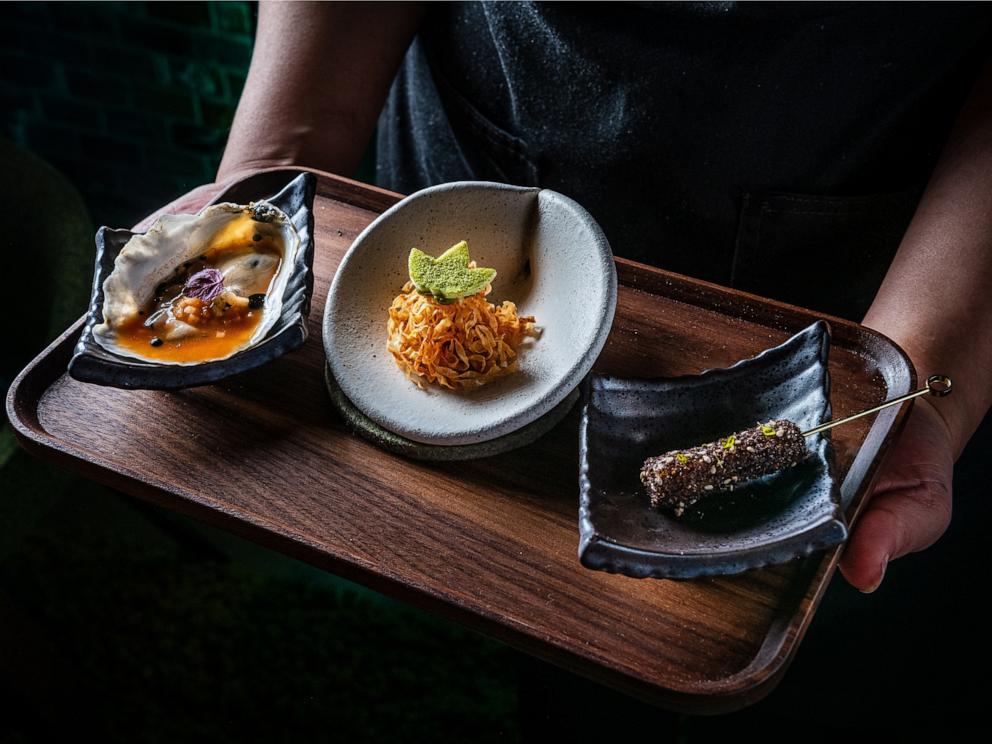 PHOTO: Three dishes served at Oyster Oyster in Washington D.C. which has earned a Michelin Green Star for sustainable practices.