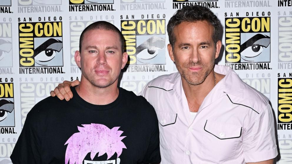 PHOTO: Channing Tatum and Ryan Reynolds at "Marvel Studios: The Ultimate Deadpool & Wolverine Celebration of Life Panel," at 2024 Comic-Con International, San Diego, July 25, 2024.