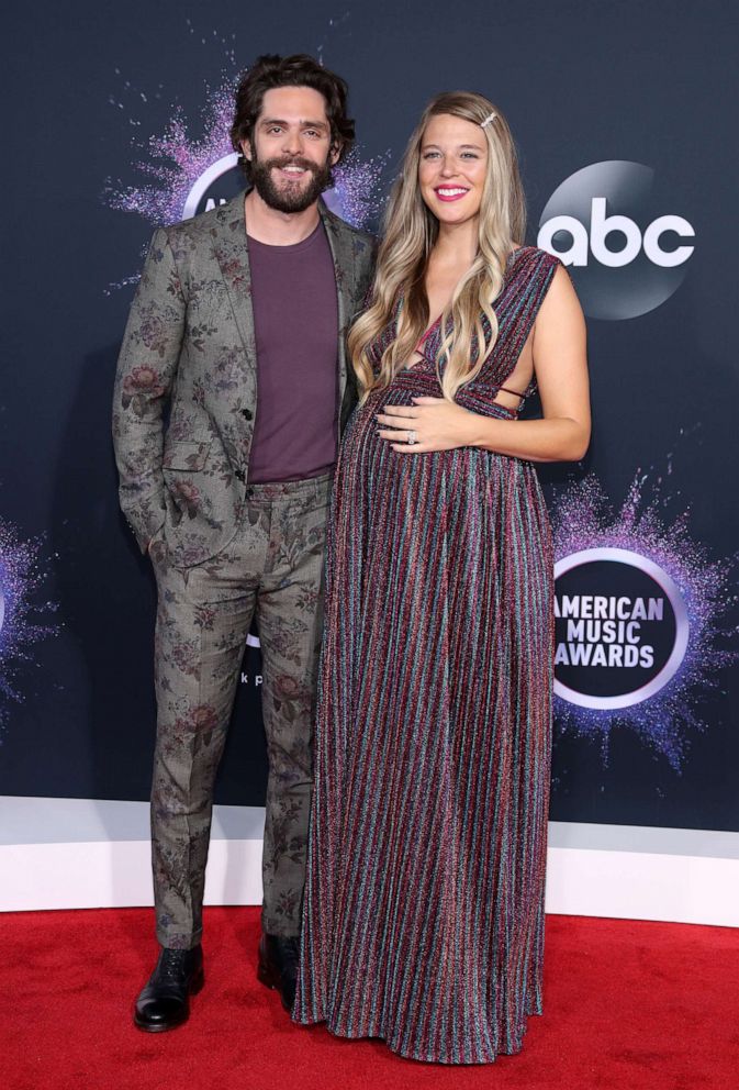 PHOTO: Thomas Rhett and Lauren Akins attend the 2019 American Music Awards, Nov. 24, 2019, in Los Angeles.