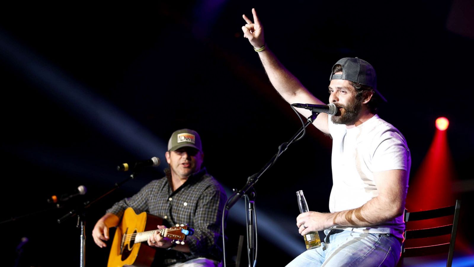 PHOTO: Rhett Akins and Thomas Rhett on April 5, 2019 in Las Vegas.