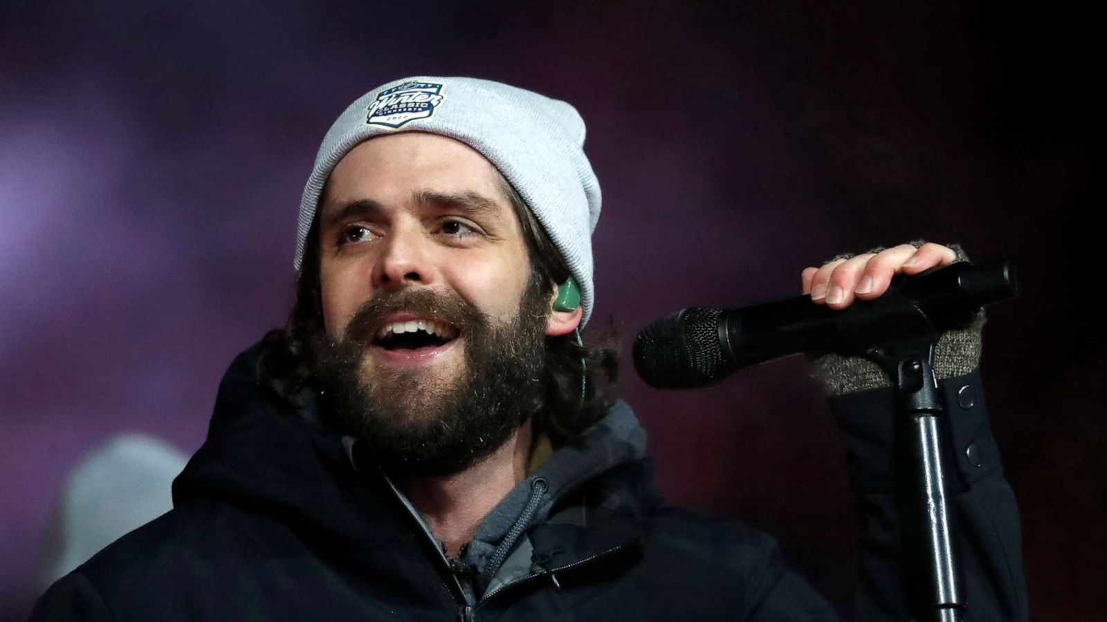 PHOTO: Thomas Rhett performs during the first intermission of the 2022 NHL Winter Classic between the St. Louis Blues and the Minnesota Wild, Jan. 1, 2022, in Minneapolis.