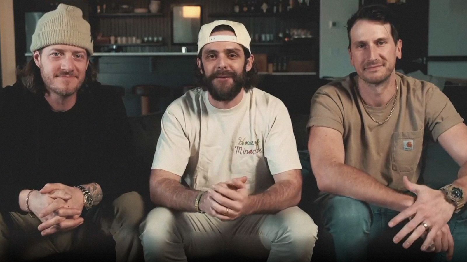 PHOTO: Tyler Hubbard, Thomas Rhett and Russell Dickerson are pictured in an image taken from video posted by Thomas Rhett to his Instagram account. The country singer released a song about visiting death row inmates.