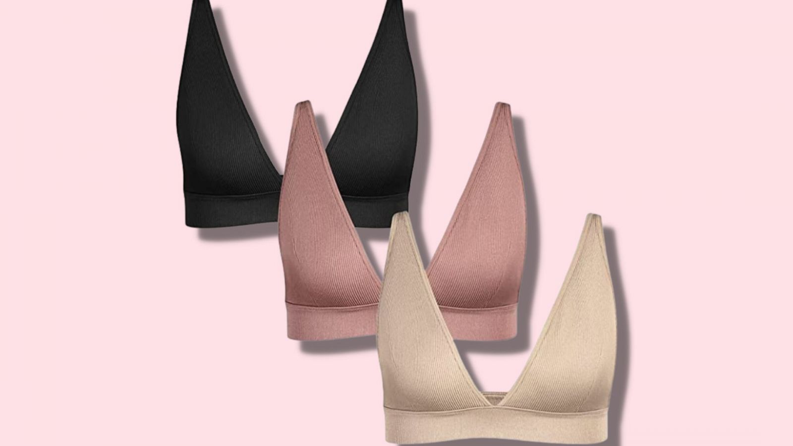 These ribbed sports bras are under $10 each and wireless for ultimate  comfort - Good Morning America