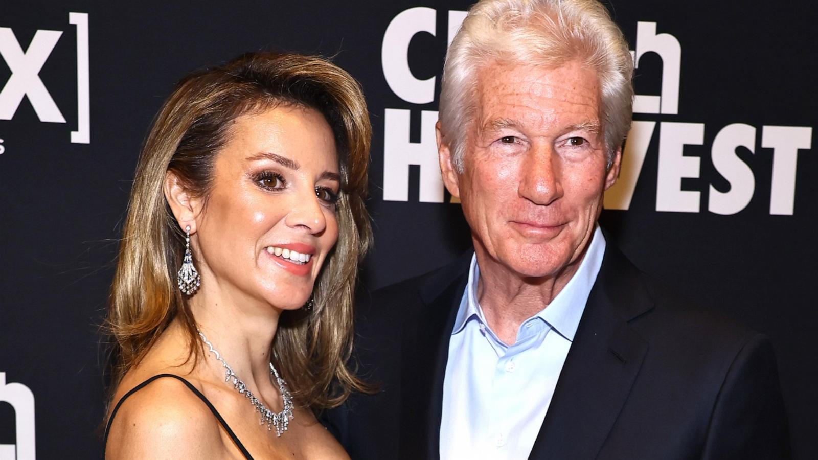 PHOTO: Alejandra Gere and Richard Gere attend the 2024 City Harvest Gala at Cipriani 42nd Street, April 10, 2024, in New York.