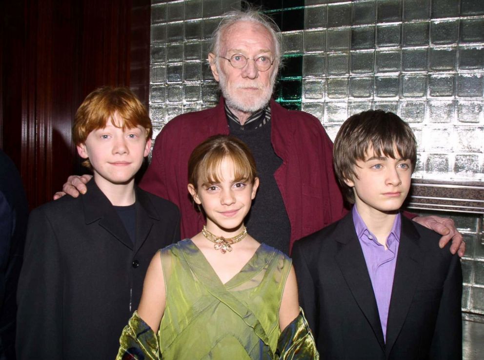 PHOTO: From left; Rupert Grint, Emma Watson, Richard Harris, Daniel Radcliffe pose for a photo.