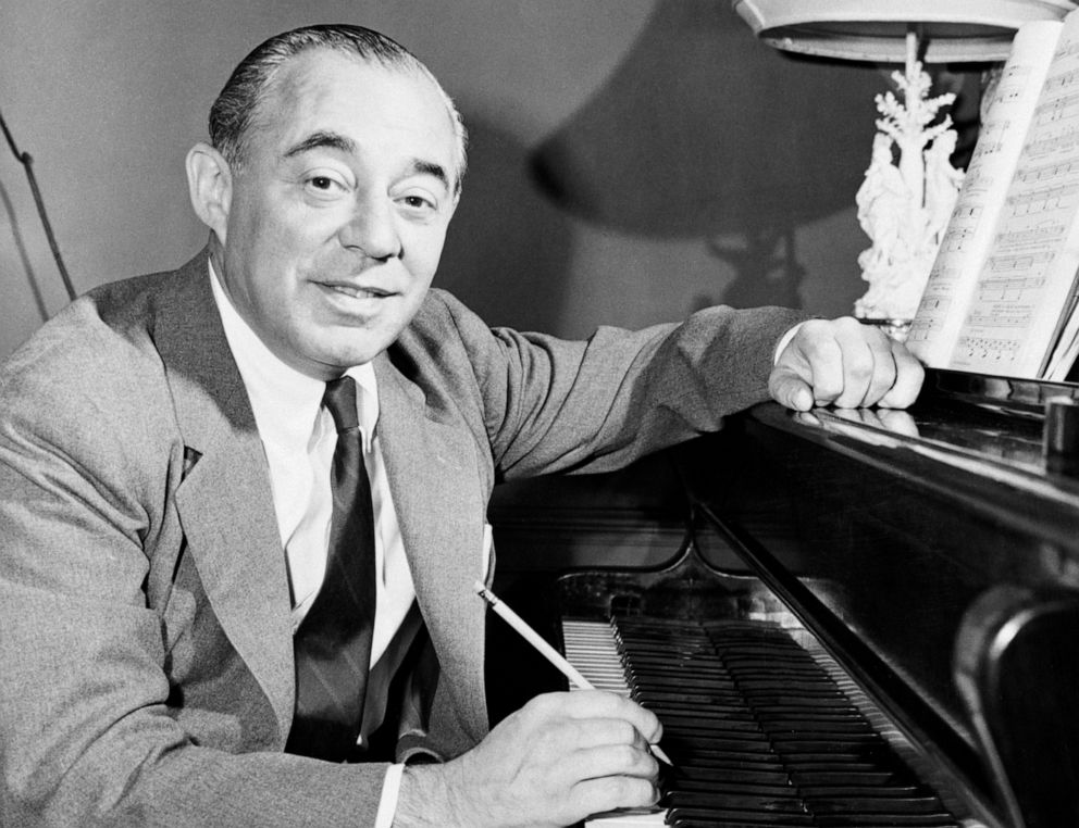 PHOTO: Composer Richard Rodgers sits at his piano creating a musical score for the television series "Victory at Sea" in 1952.