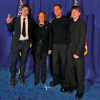 PHOTO: Ricky Martin shared a photo on Instagram with his twins, Matteo and Valentino, posing alongside Vice President Kamala Harris.