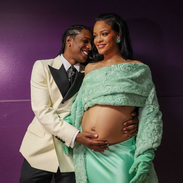 Pregnant Rihanna and A$AP Rocky captured in stylish snap backstage