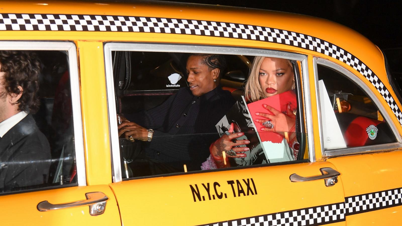 PHOTO: Rihanna and ASAP Rocky seen in a NYC Yellow Taxi on Mother's Day drive around town on May 12, 2024 in New York City.