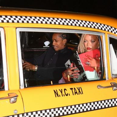PHOTO: Rihanna and ASAP Rocky seen in a NYC Yellow Taxi on Mother's Day drive around town on May 12, 2024 in New York City.