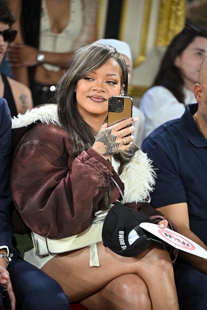 PHOTO: Rihanna attends the A$AP Rocky X American Sabotage by AWGE Menswear Spring/Summer 2025 show as part of Paris Fashion Week, on June 21, 2024, in Paris.