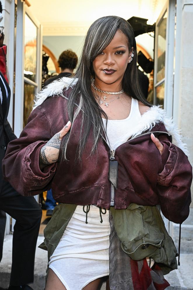 PHOTO: Rihanna attends the A$AP Rocky X American Sabotage by AWGE Menswear Spring/Summer 2025 show as part of Paris Fashion Week, on June 21, 2024, in Paris.