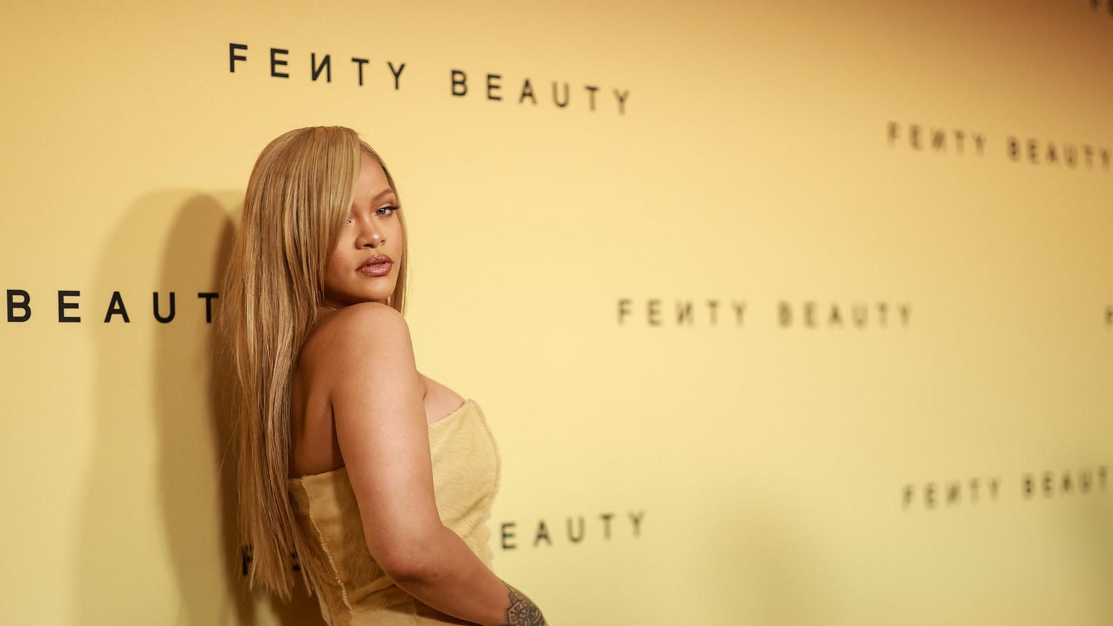 PHOTO: Rihanna attends her immersive beauty event in honor of Fenty Beauty's newest product launch, Soft'lit Naturally Luminous Longwear Foundation, April 26, 2024, in Los Angeles.