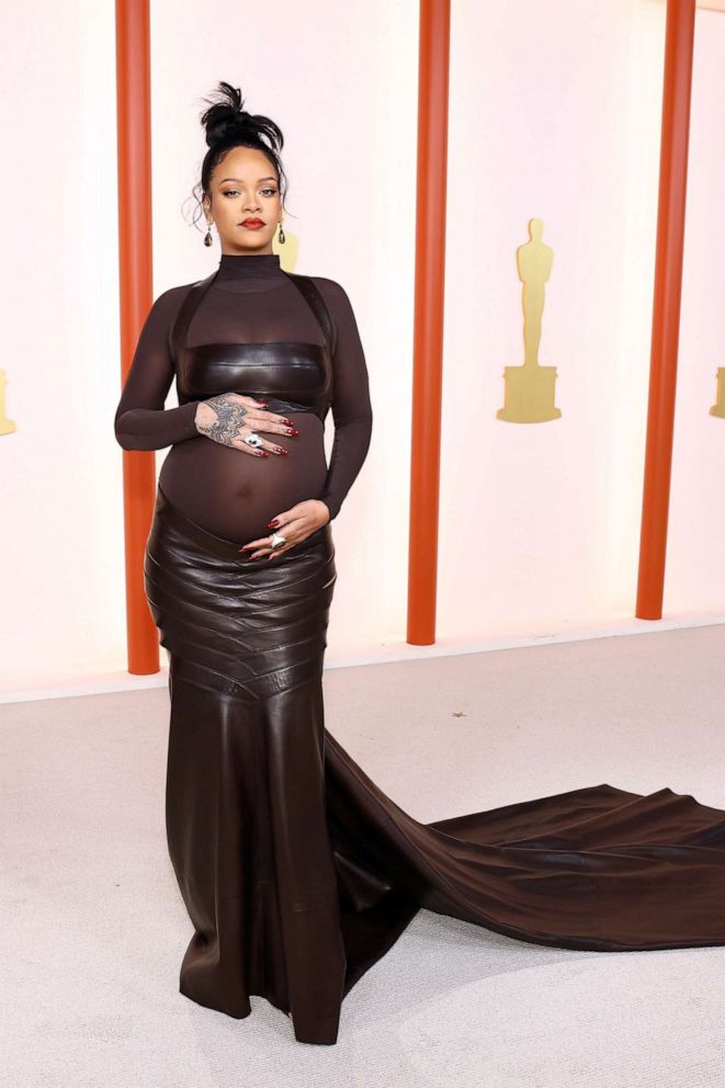 Oscars 2023: See Pregnant Rihanna's dazzling red carpet and