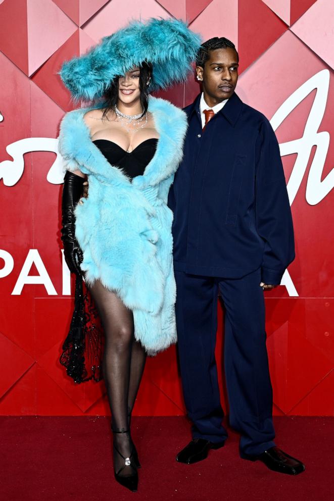 PHOTO: Rihanna and A$AP Rocky attend The Fashion Awards 2024 presented by Pandora at the Royal Albert Hall, Dec. 2, 2024, in London.