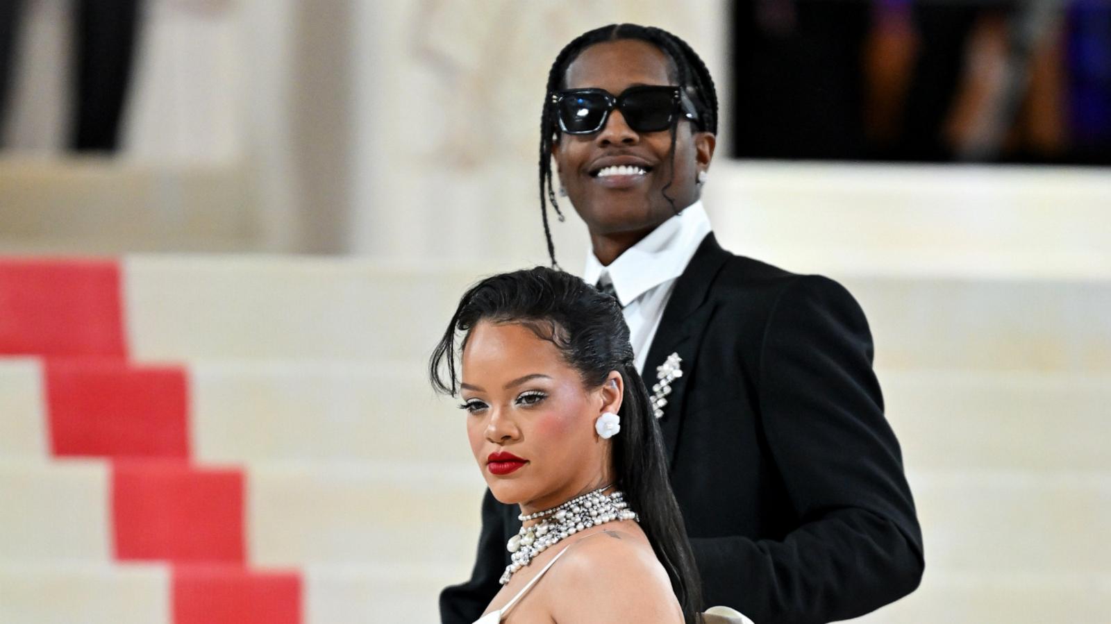 PHOTO: Rihanna and A$AP Rocky attend The 2023 Met Gala Celebrating "Karl Lagerfeld: A Line Of Beauty" at The Metropolitan Museum of Art on May 01, 2023 in New York City.