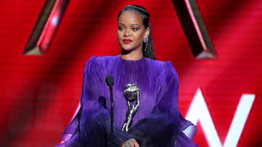 PHOTO: Rihanna accepts the President's Award onstage during the 51st NAACP Image Awards at the Pasadena Civic Auditorium, Feb. 22, 2020, in Pasadena, Calif.