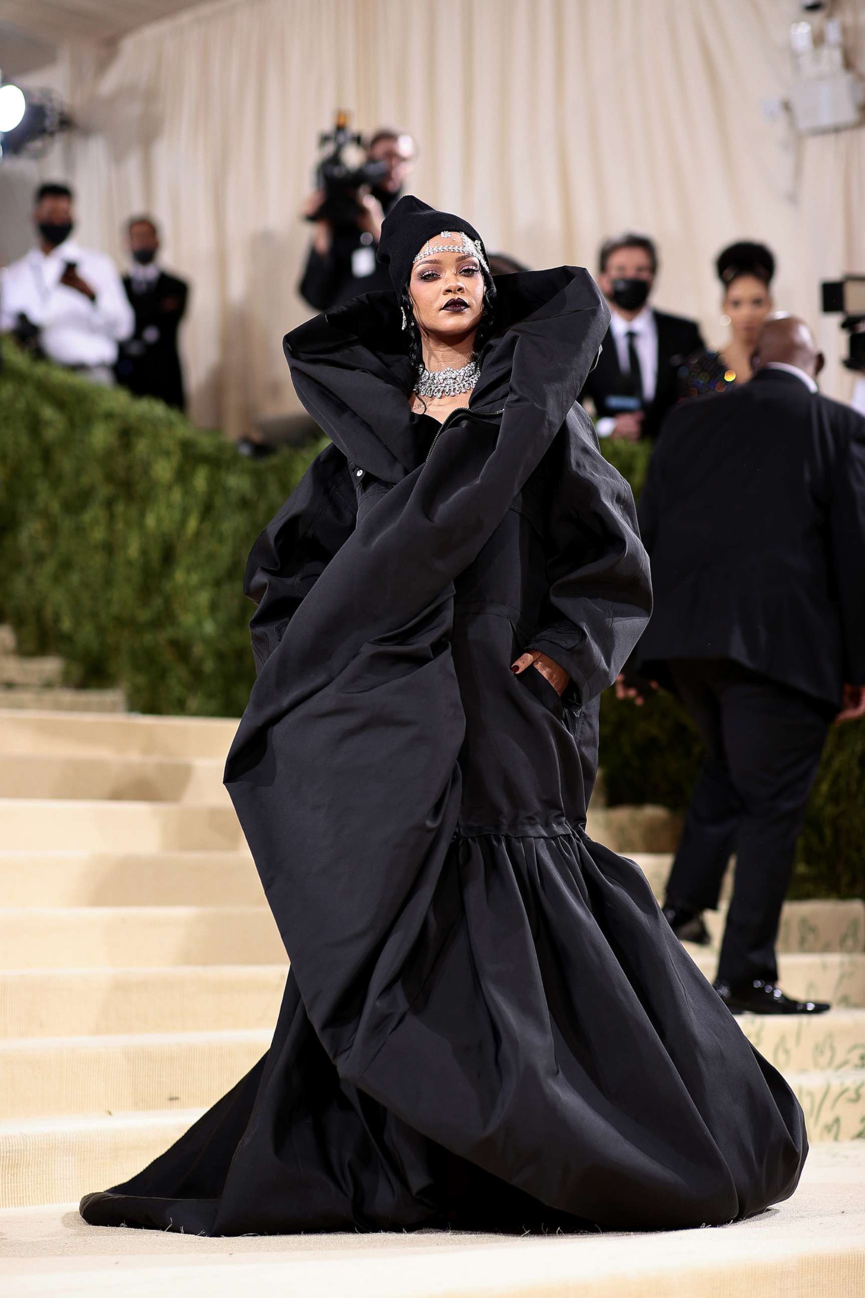 PHOTO: Rihanna attends The 2021 Met Gala Celebrating In America: A Lexicon Of Fashion at Metropolitan Museum of Art on Sept. 13, 2021, in New York City.
