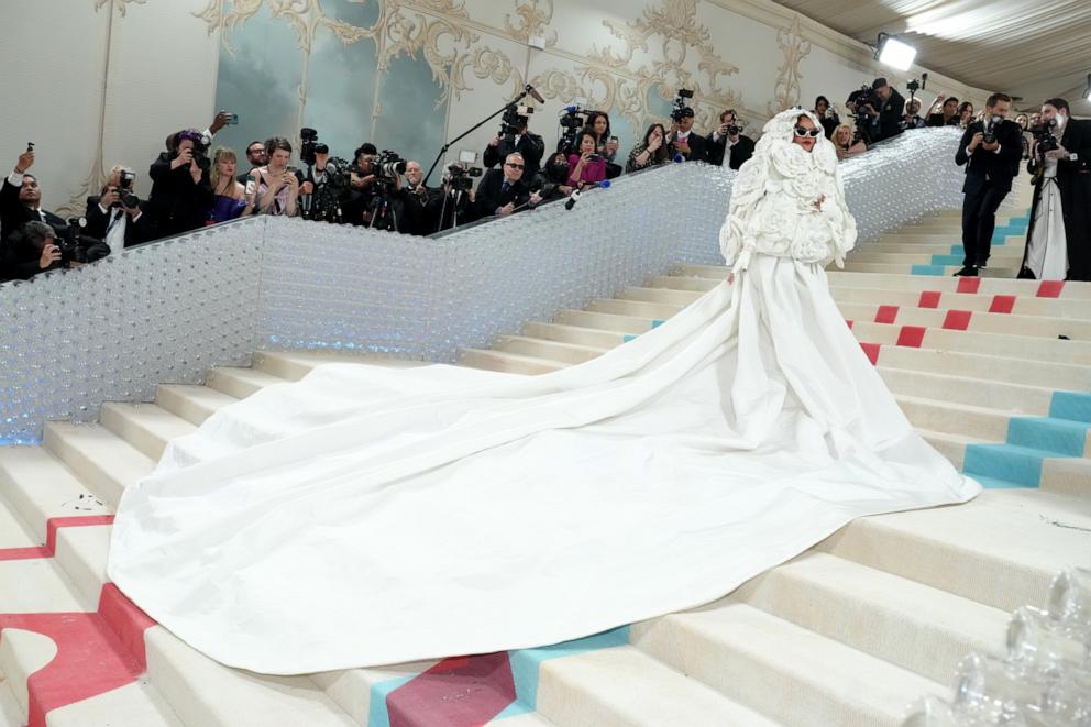 PHOTO: Rihanna attends the 2023 Met Gala Celebrating "Karl Lagerfeld: A Line Of Beauty" at Metropolitan Museum of Art on May 01, 2023 in New York City. 