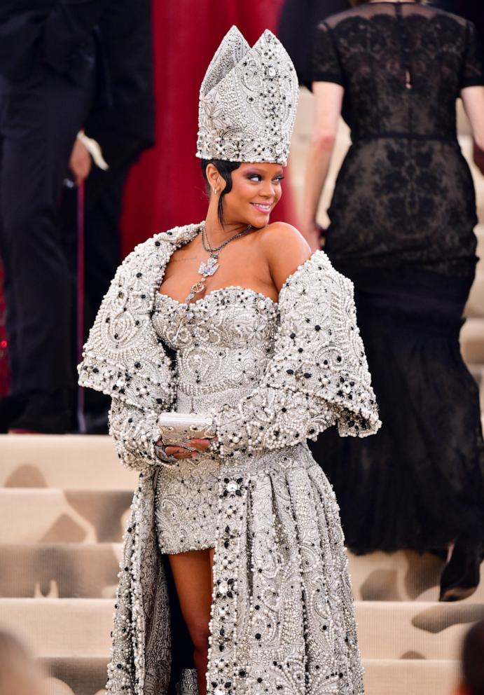 PHOTO: Rihanna attends the Heavenly Bodies: Fashion & The Catholic Imagination Costume Institute Gala at The Metropolitan Museum of Art on May 7, 2018 in New York City. 