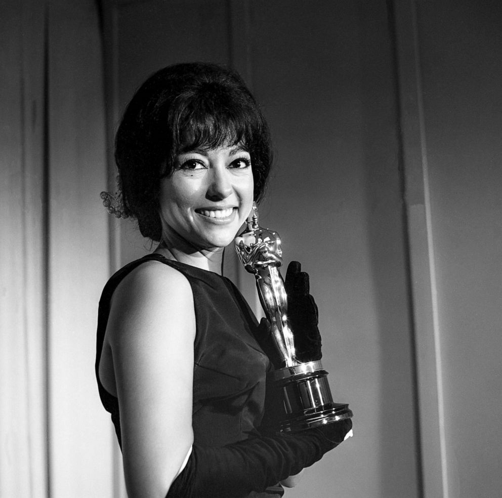 PHOTO: In this April 9, 1962, file photo, Rita Moreno poses with her Oscar after she was named "Best Supporting Actress" for her role in "West Side Story."