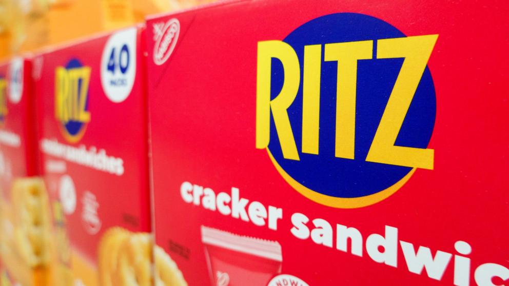 PHOTO: Mondelēz Global LLC issued a recall on Tuesday, July 8, after some varieties of Ritz Cracker Sandwiches were found to be mislabeled.