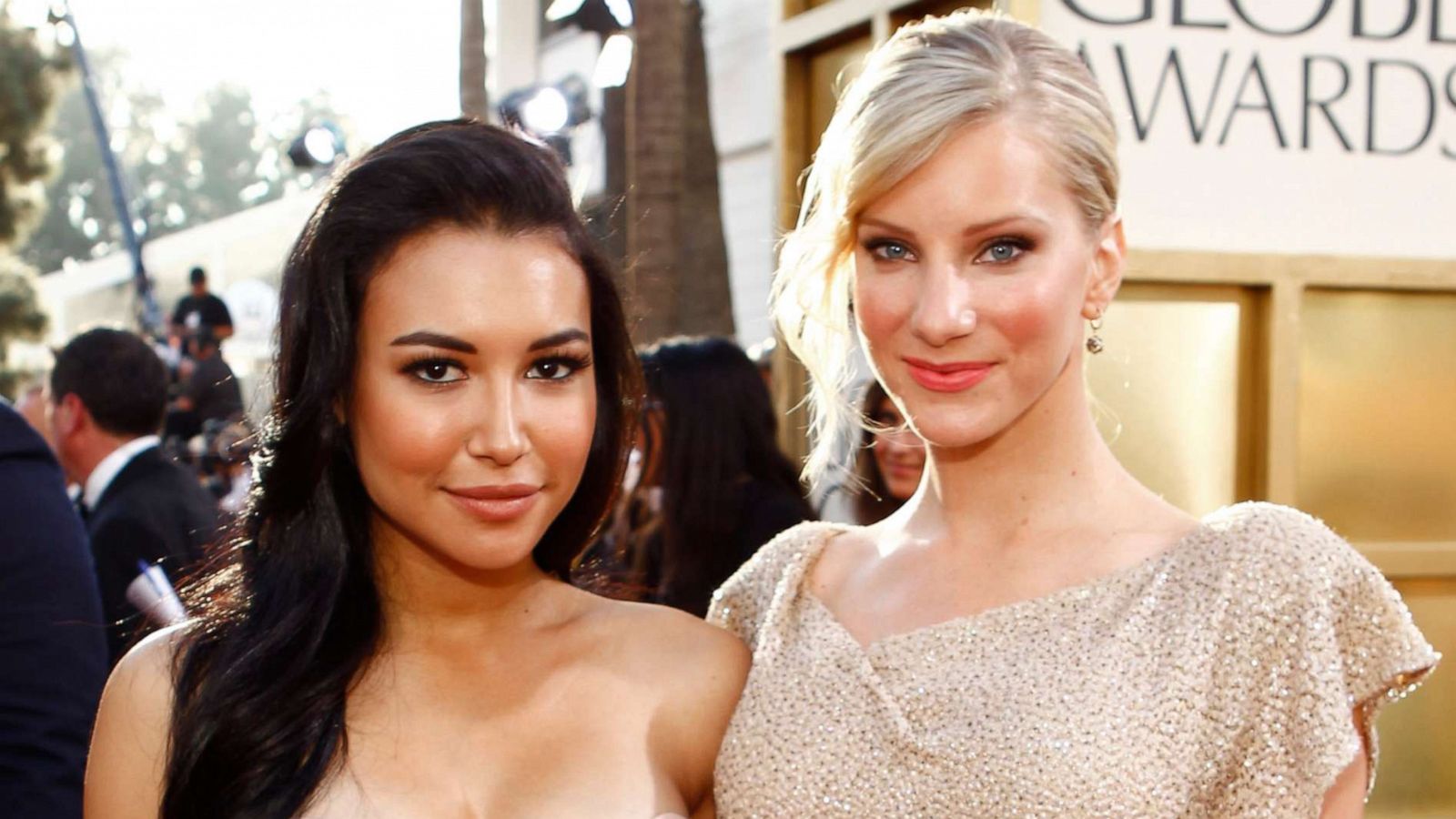 PHOTO: Naya Rivera and Heather Morris arrive at the 68th Annual Golden Globe Awards held at the Beverly Hilton Hotel on January 16, 2011.