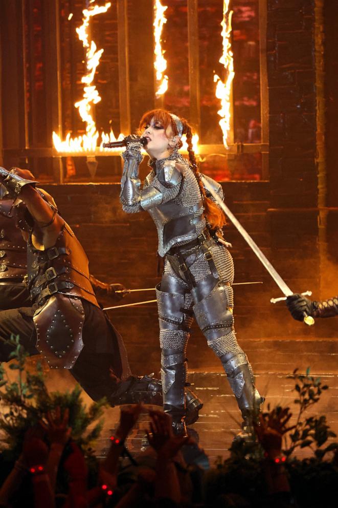 PHOTO: Chappell Roan performs on stage during the 2024 MTV Video Music Awards at UBS Arena on Sept. 11, 2024 in Elmont, N.Y.