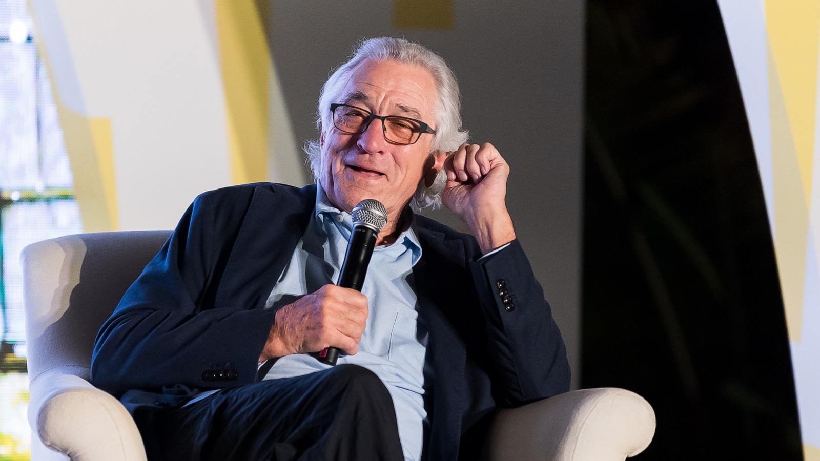 PHOTO: In this Dec. 9, 2023, file photo, Robert De Niro speaks onstage during an event at Art Basel Miami Beach in Miami Beach, Fla.