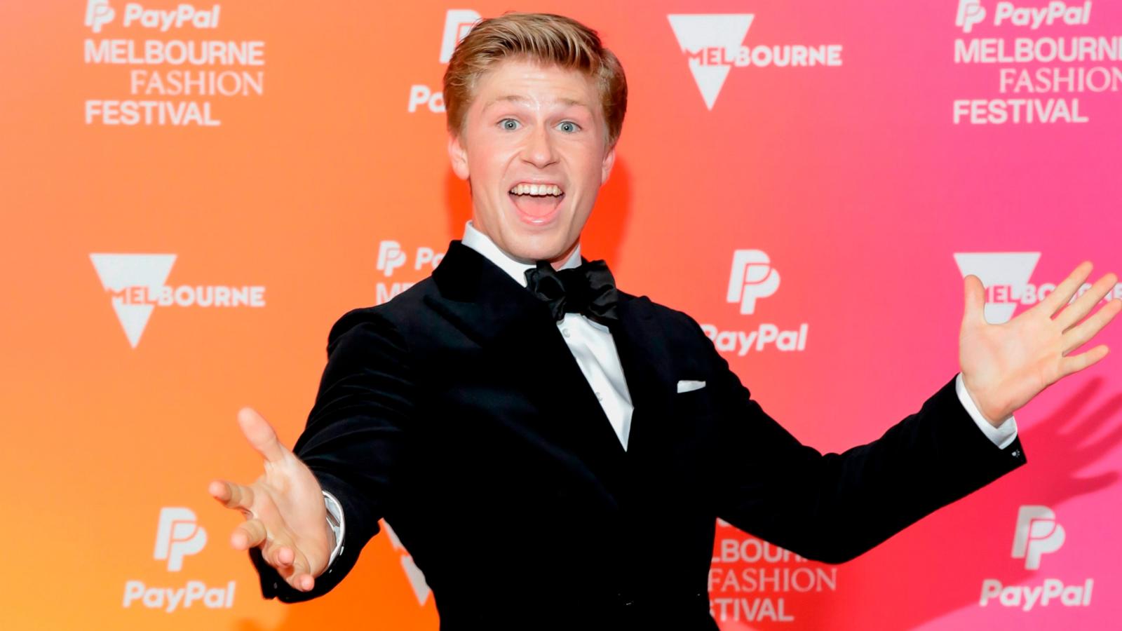 PHOTO: Robert Irwin arrives for the Suit Up Runway at Melbourne Fashion Festival 2024 on March 6, 2024 in Melbourne, Australia.