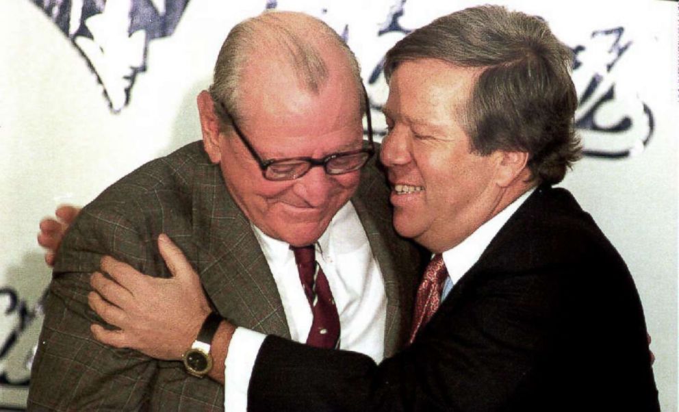 New England Patriots owner Robert Kraft talks with quarterback Tom