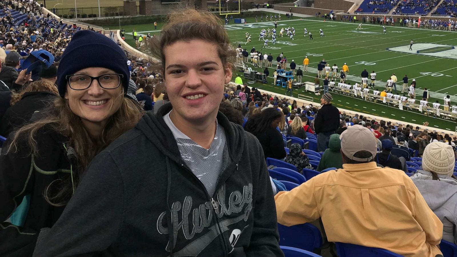 PHOTO: Robert Hurley and Amy Krusemark are pictured here at a Duke football game.