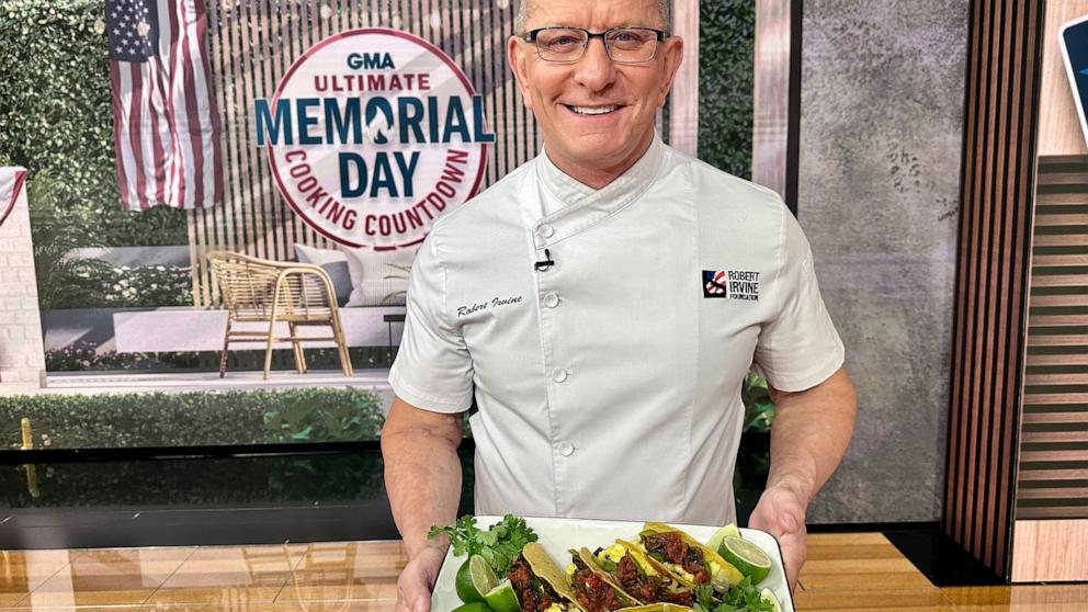 PHOTO: Chef Robert Irvine joins "Good Morning America" with brisket breakfast tacos.