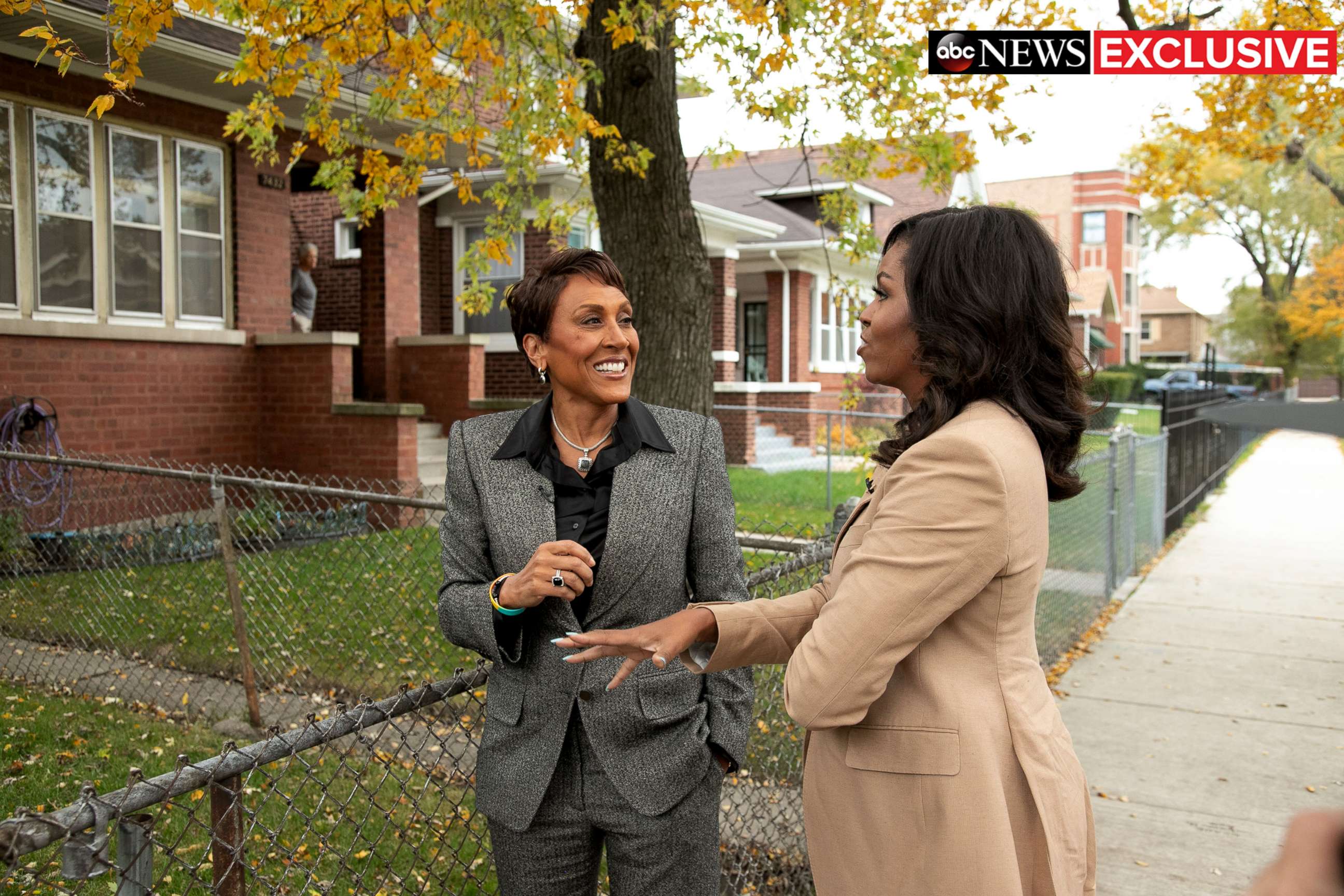 PHOTO: Former first lady Michelle Obama speaks to ABC News' Robin Roberts for a prime-time ABC special on her memoir, "Becoming."