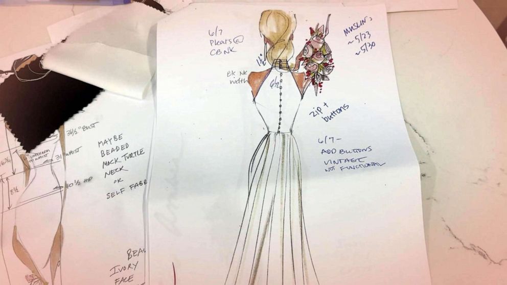 PHOTO: Amber Laign shares a sneak peek at her wedding dress from Badgley Mischka.