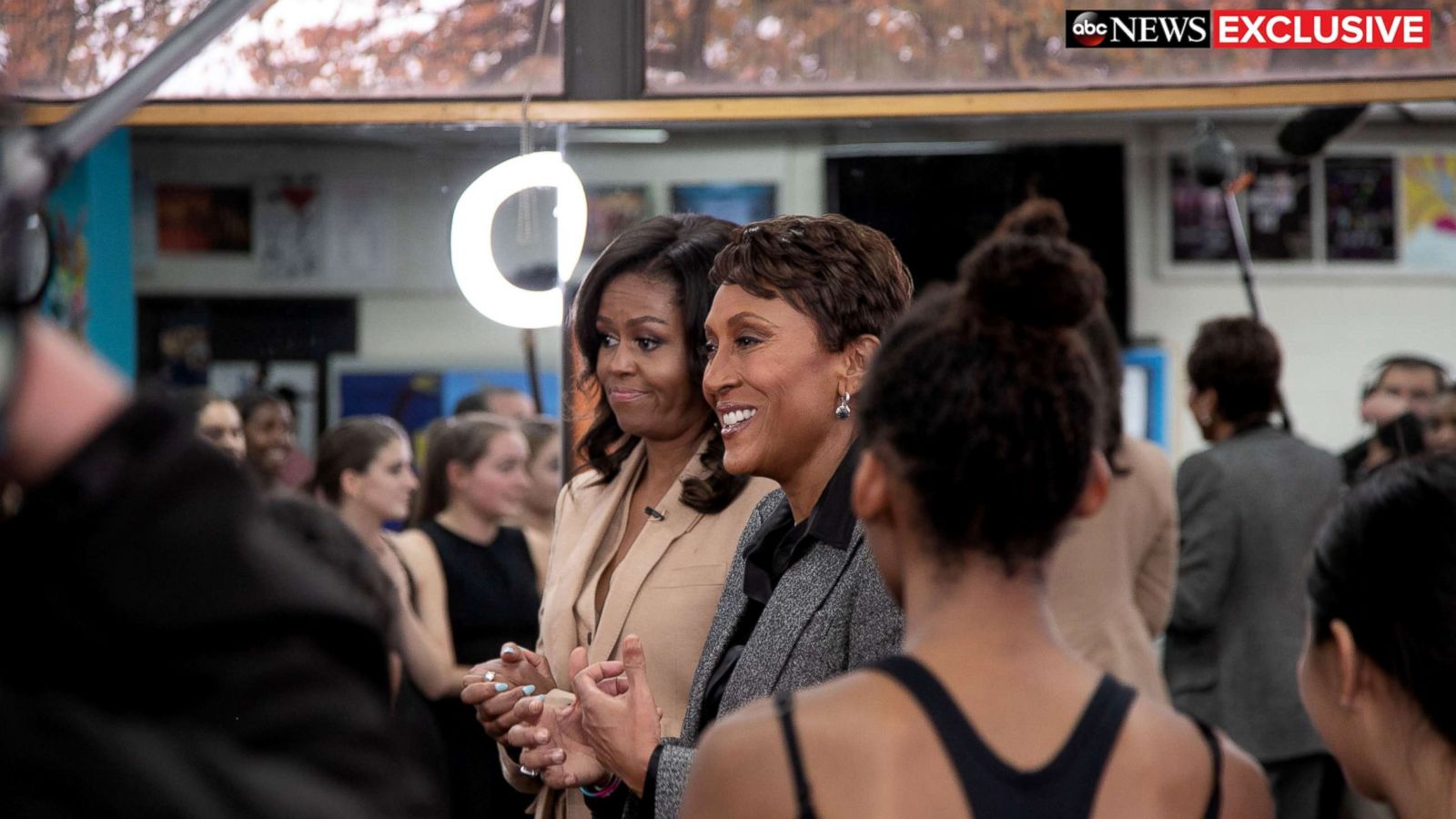 PHOTO: Former first lady Michelle Obama speaks to ABC News' Robin Roberts for a prime-time ABC special on her memoir, "Becoming."