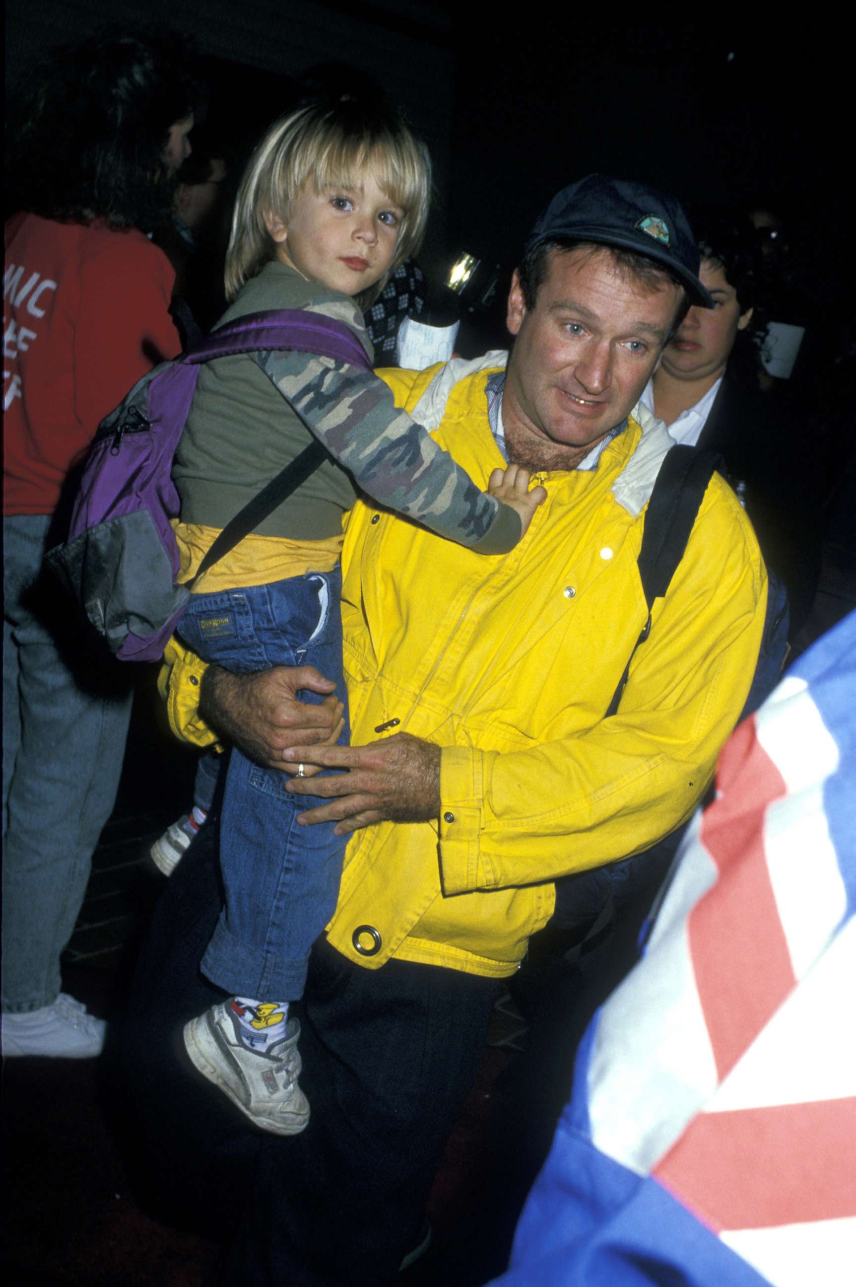 PHOTO:Robin Williams and son Zak Williams attend "Comic Relief '87" in Universal City, Calif., Nov. 14, 1987  