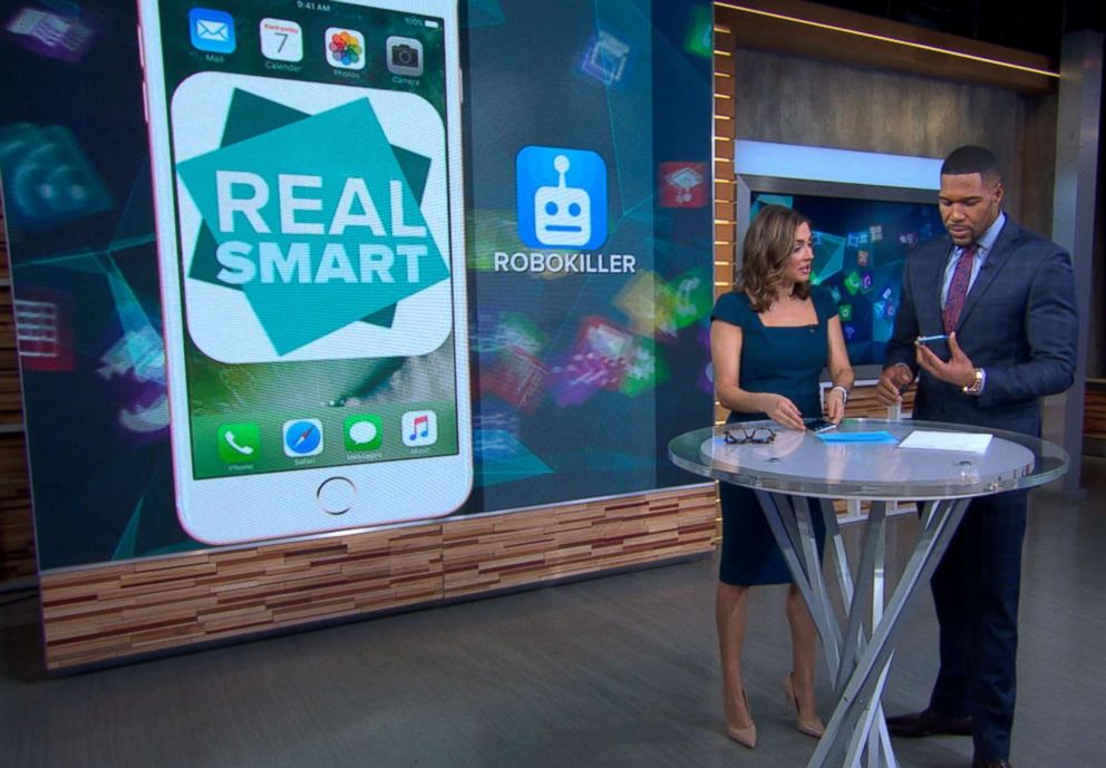 PHOTO: ABC News' Paula Faris demonstrates how an app can help stop spam calls from coming through.